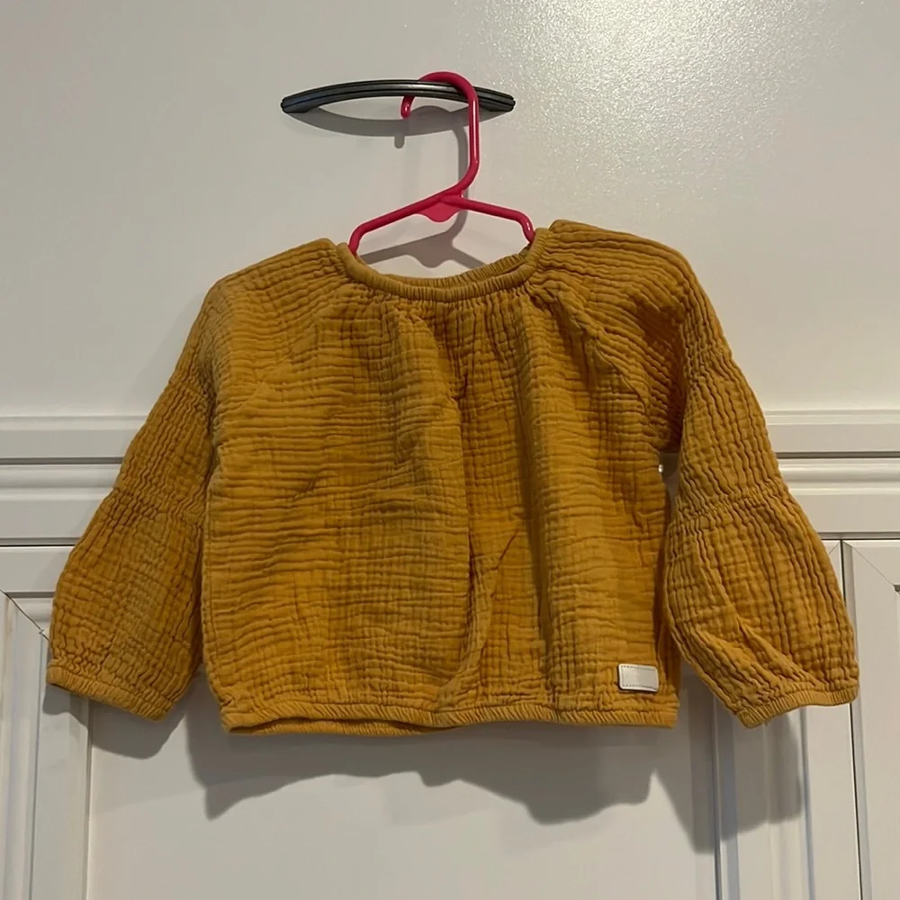 7 for all mankind Girls Mustard Long Sleeve Tee Sz 3T - Picture 1 of 5